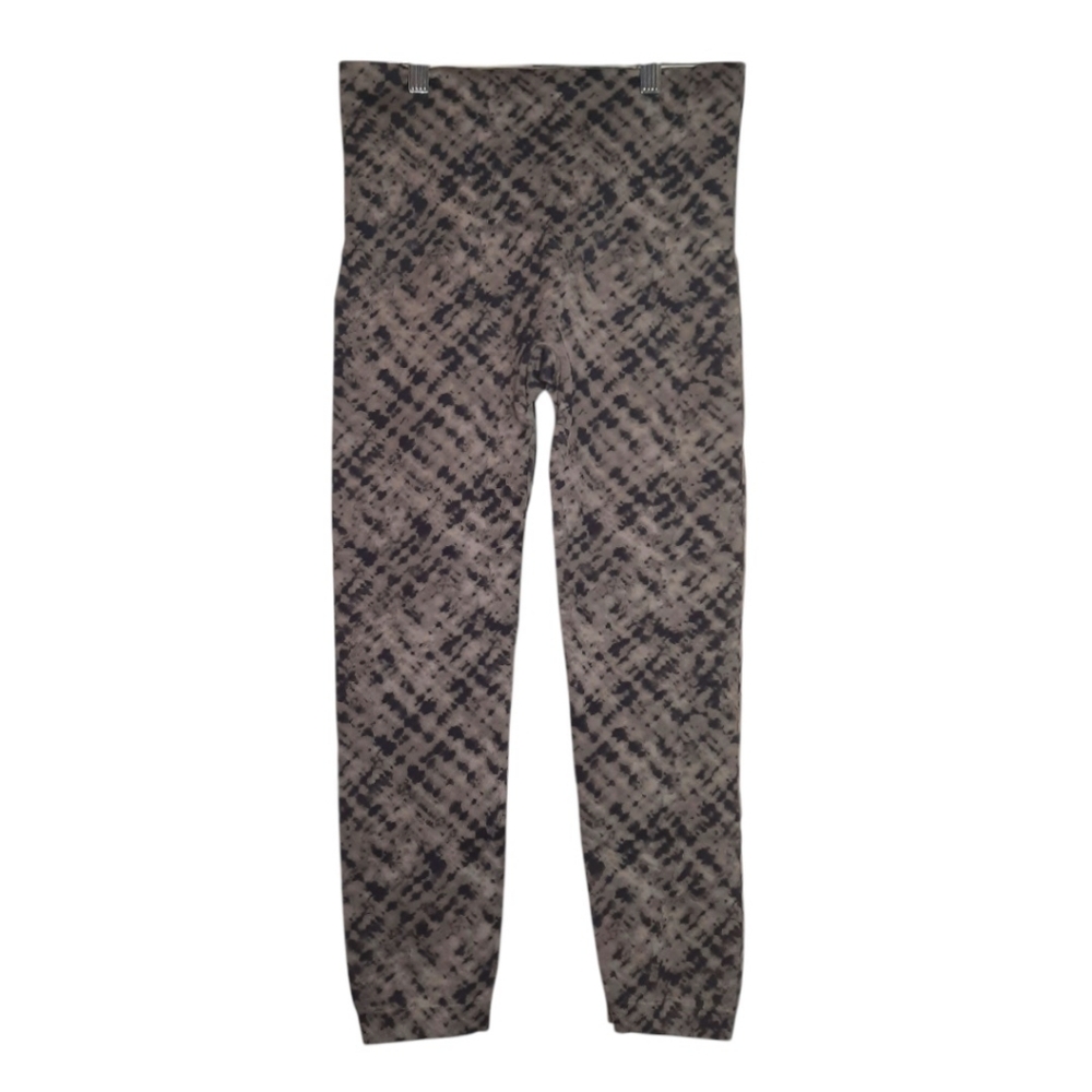 SPANX Seamless Cropped Watercolor Leggings Abstract Layering Black Gray XL 10 12 - Picture 5 of 7